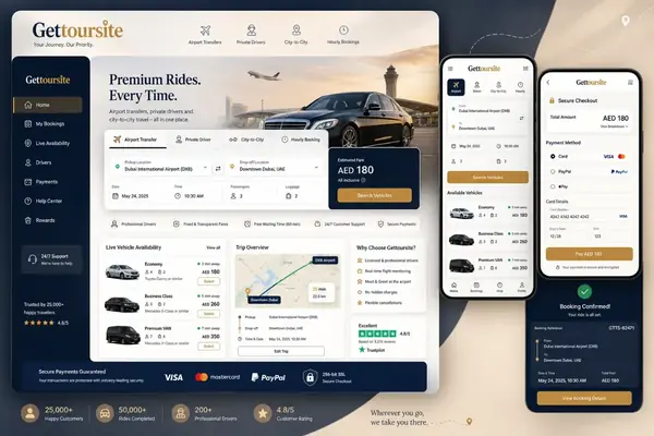 Airport rides, private drivers and instant checkout in one system