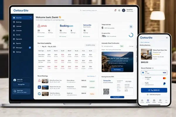 One connected dashboard for channels, guests and secure payments